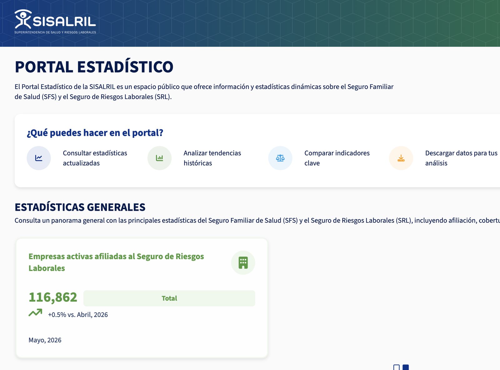 Portal Estadístico de SISALRIL, República Dominicana